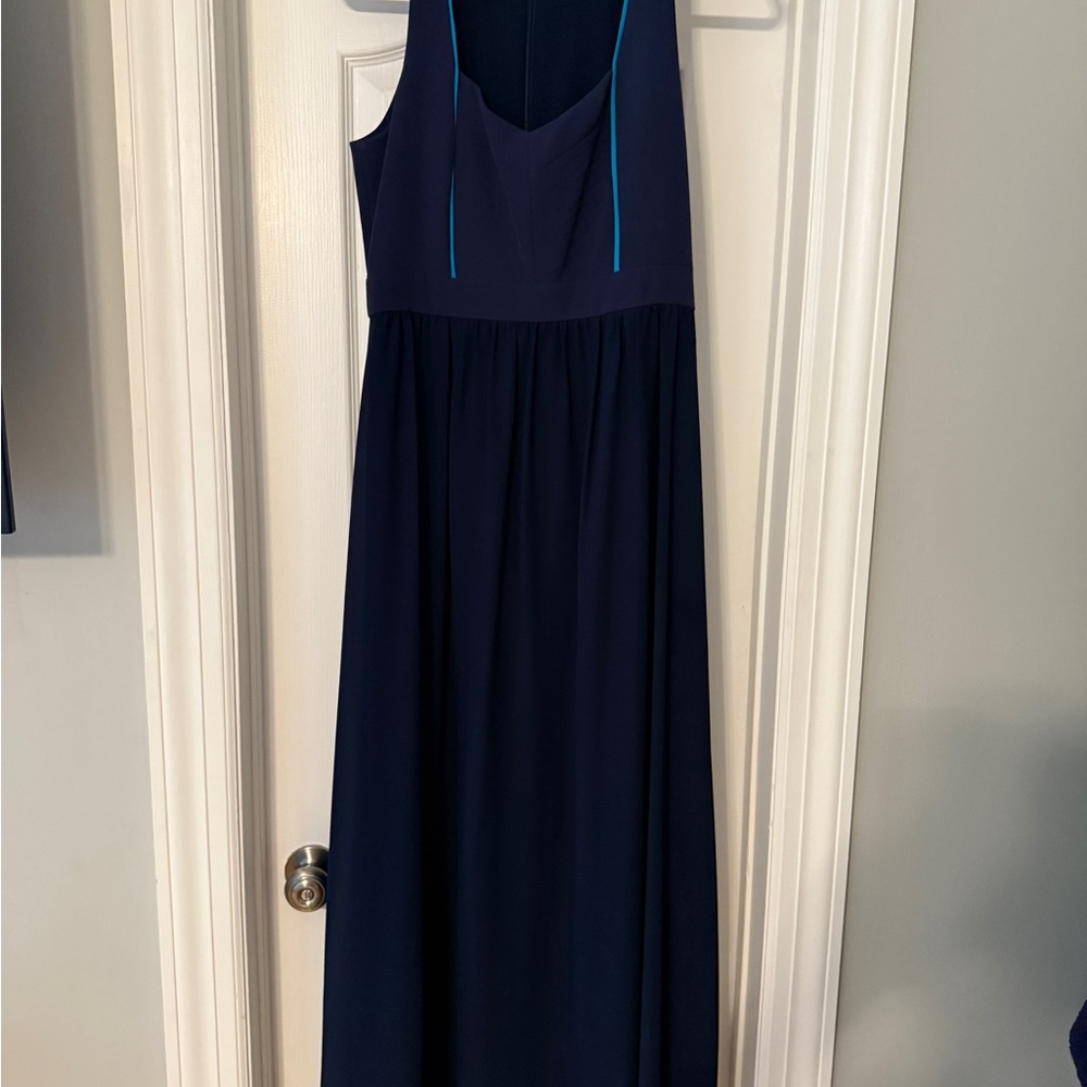 Badgley Mischka Blue Sleeveless Maxi Dress